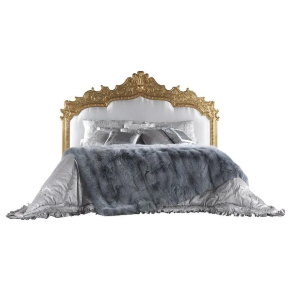 Daabadi Furniture Wholesale Classic French Victoria Bed Super King-Size Gold Painted Mahogany