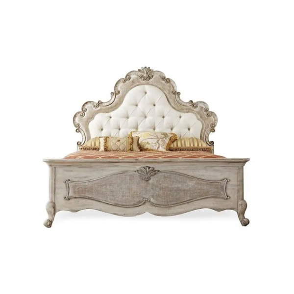 Daabadi Furniture Wholesale Classic French Colonial Bed Super King-Size White Painted Mahogany