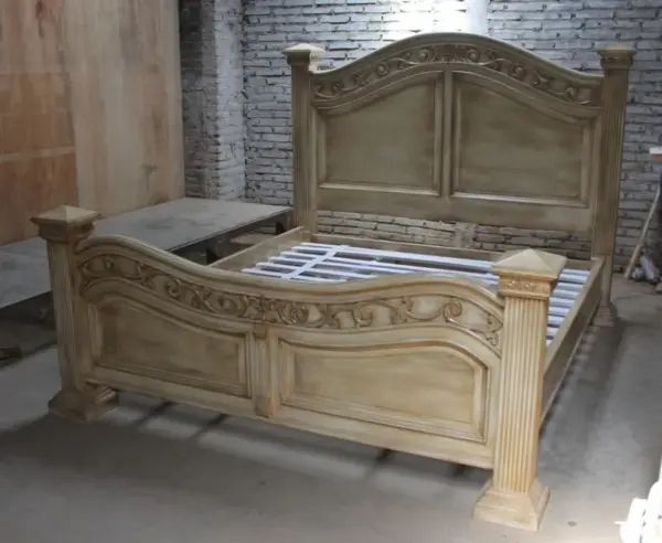 Daabadi Furniture Wholesale Classic American Bed Queen-Size Walnut Mahogany