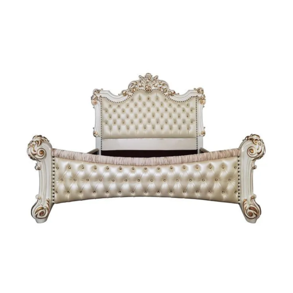 Daabadi Furniture Wholesale Classic French Antique Reproduction Bed Super King-Size White Painted Mahogany