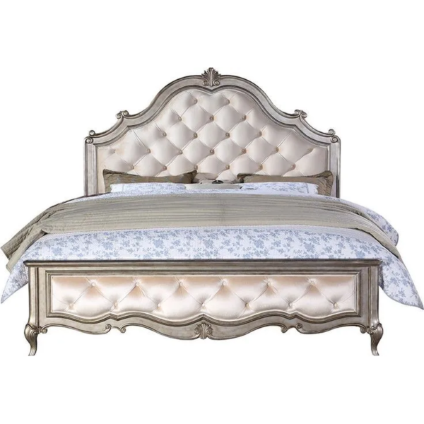 Daabadi Furniture Wholesale Classic French Vintage Bed Super King-Size White Painted Mahogany