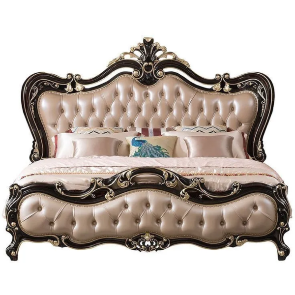 Daabadi Furniture Wholesale Classic French Victoria Bed Super King-Size Black Painted Mahogany