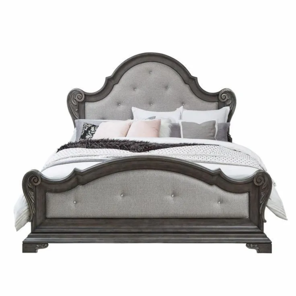 Daabadi Furniture Wholesale Classic French Reproduction Bed Super King-Size Brown Painted Mahogany