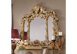Classic French Bed - Metalic Antique Gold Mahogany