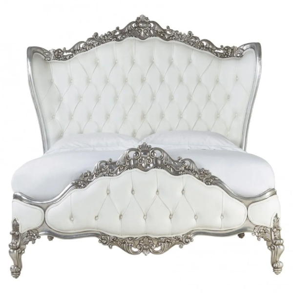 Daabadi Furniture Wholesale Classic French Vintage Bed Super King-Size Gold Painted Mahogany