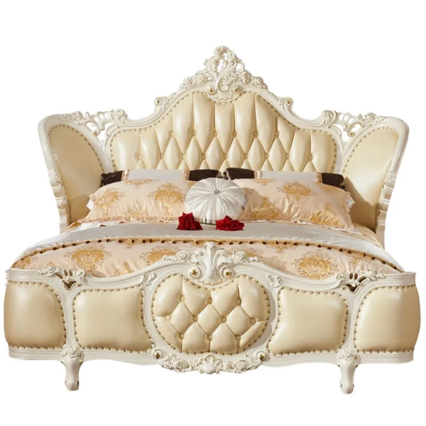 Daabadi Furniture Wholesale Classic French Antique Bed Super King-Size White Painted Mahogany