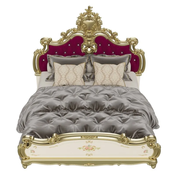 Daabadi Furniture Wholesale Classic French Victoria Bed Super King-Size Gold Painted Mahogany