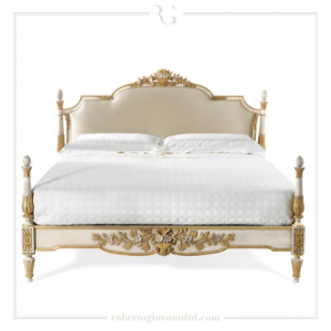 Daabadi Furniture Wholesale Classic French Provincial Bed Super King-Size White Painted Mahogany
