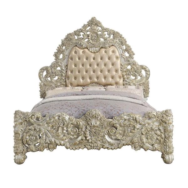 Daabadi Furniture Wholesale Classic French Victoria Bed Super King-Size Gold Painted Mahogany