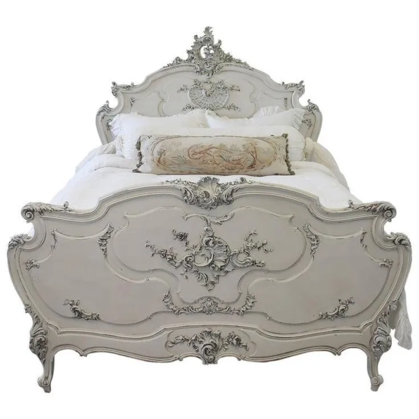 Daabadi Furniture Wholesale Classic French Victoria Bed Super King-Size White Painted Mahogany