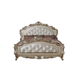 Daabadi Furniture Wholesale Classic French Vintage Bed Super King-Size Gold Painted Mahogany