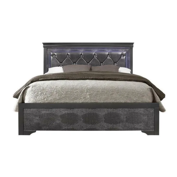Daabadi Furniture Wholesale Classic French Reproduction Bed Super King-Size Black Painted Mahogany