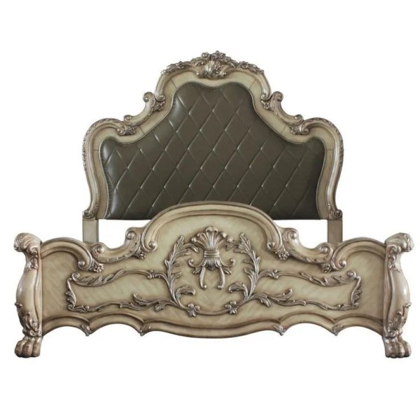Daabadi Furniture Wholesale Classic French Victoria Bed Super King-Size Beige Painted Mahogany