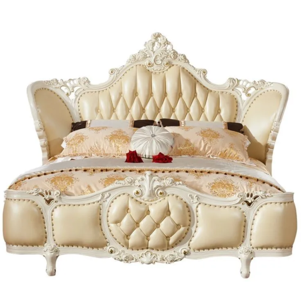 Daabadi Furniture Wholesale Classic French Victorian Bed Super King-Size White Painted Mahogany