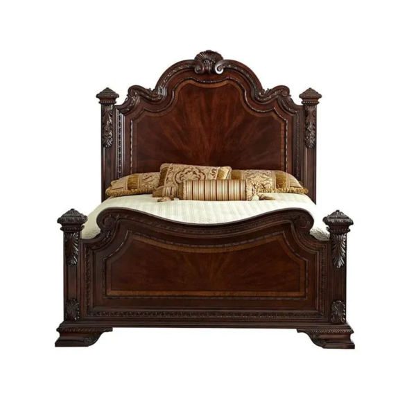 Daabadi Furniture Wholesale Classic French Antique Reproduction Bed Super King-Size Brown Painted Mahogany