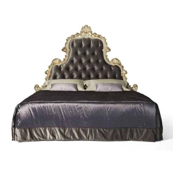 Daabadi Furniture Wholesale Classic French Antique Bed Super King-Size Gold Painted Mahogany