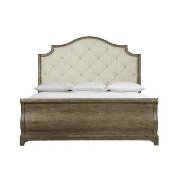Daabadi Furniture Wholesale Classic French Antique Reproduction Bed Super King-Size Walnut Painted Mahogany