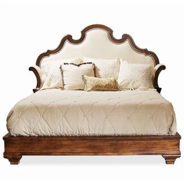 Daabadi Furniture Wholesale Classic French Victorian Bed Super King-Size Walnut Painted Mahogany
