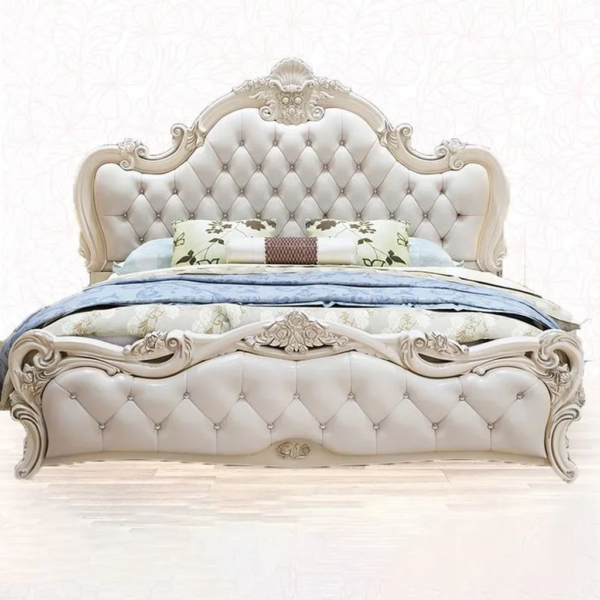 Daabadi Furniture Wholesale Classic French Colonial Bed Super King-Size White Painted Mahogany