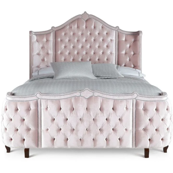 Daabadi Furniture Wholesale Classic French Vintage Bed Super King-Size White Painted Mahogany
