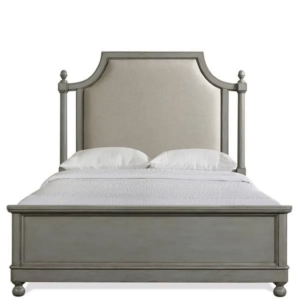 Daabadi Furniture Wholesale Classic French Vintage Bed Super King-Size Gray Painted Mahogany