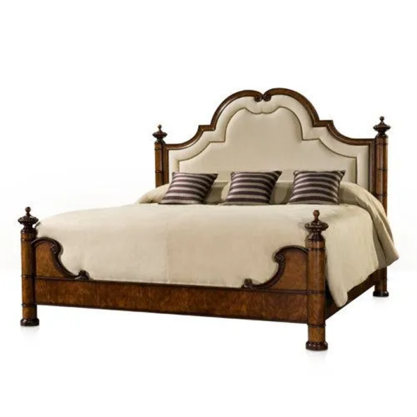 Daabadi Furniture Wholesale Classic French Antique Bed Super King-Size Walnut Painted Mahogany