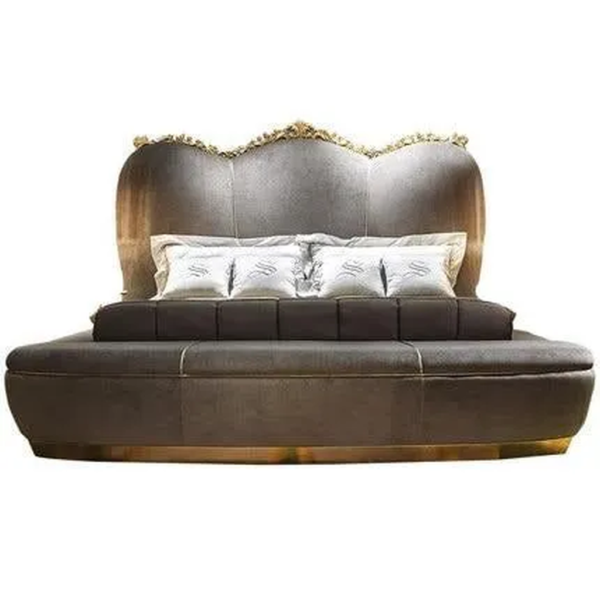 Daabadi Furniture Wholesale Classic French Reproduction Bed Super King-Size Brown Painted Mahogany