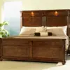 Daabadi Furniture Wholesale Classic French Vintage Bed Queen-Size Brown Mahogany