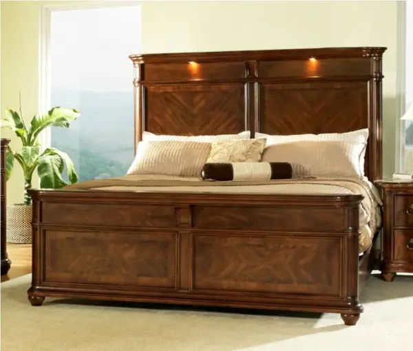 Daabadi Furniture Wholesale Classic French Vintage Bed Queen-Size Brown Mahogany
