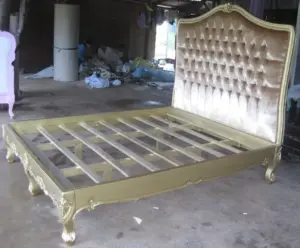 Daabadi Furniture Wholesale Classic Fench Provincial Bed Queen-Size White Duco Mahogany