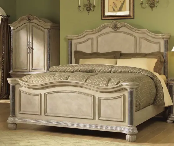 Daabadi Furniture Wholesale Classic Fench Provincial Bed Queen-Size Champagne Mahogany