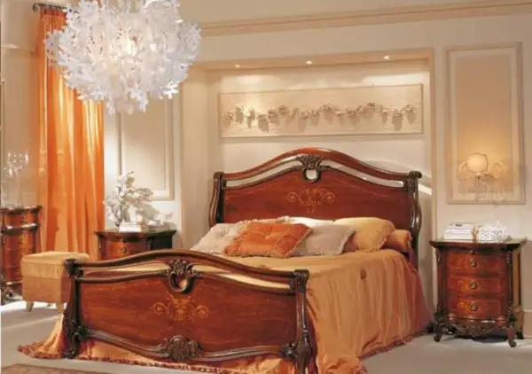Daabadi Furniture Wholesale Classic Fench Provincial Bed Queen-Size Brown Mahogany