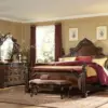 Daabadi Furniture Wholesale Classic Fench Provincial Bed Queen-Size Brown Mahogany