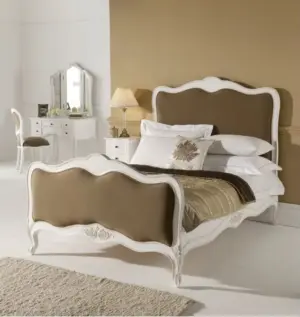 Daabadi Furniture Wholesale Classic Fench Provincial Bed Queen-Size White Duco Mahogany