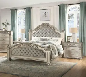 Daabadi Furniture Wholesale Classic Antique French Bed Super King-Size White Duco Mahogany