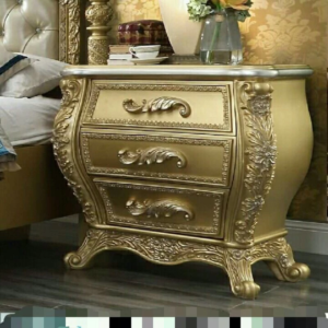 Classic French Bed - Metalic Antique Gold Mahogany - 9