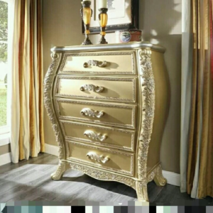 Classic French Bed - Metalic Antique Gold Mahogany - 9