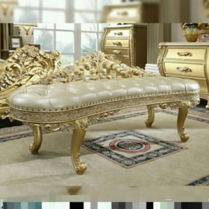 Classic French Bed - Metalic Antique Gold Mahogany - 9