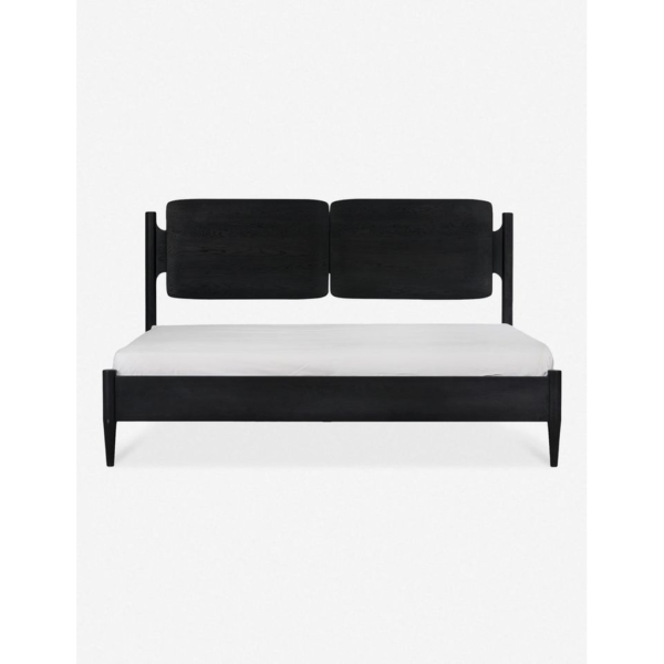 Black Wood bed Mid-Century Modern design