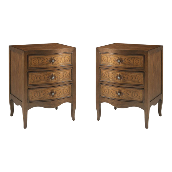Brown Mid-Century bedside table with Wood Drawers