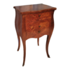 Brown Rococo bedside table with wood carvings