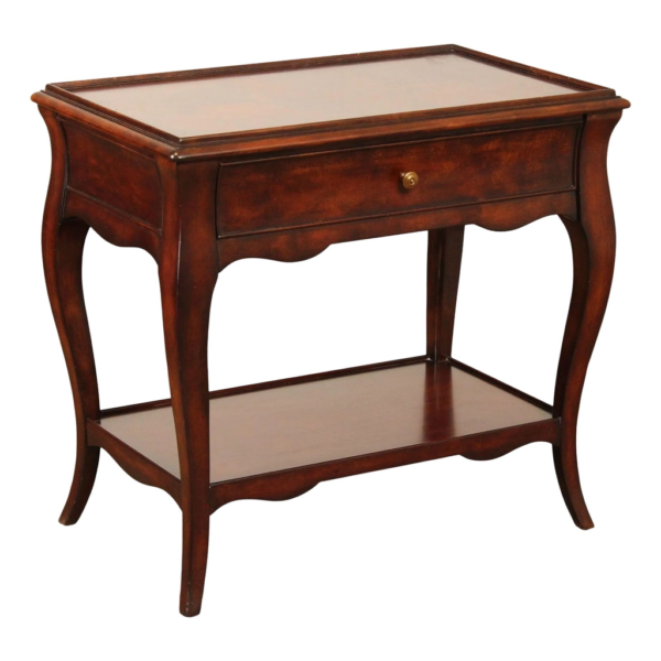 Brown Wood Classic Nightstand with Drawer