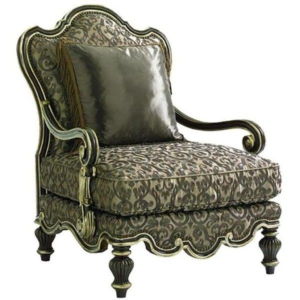 Classic Accent Sofa with Carved Wood Frame