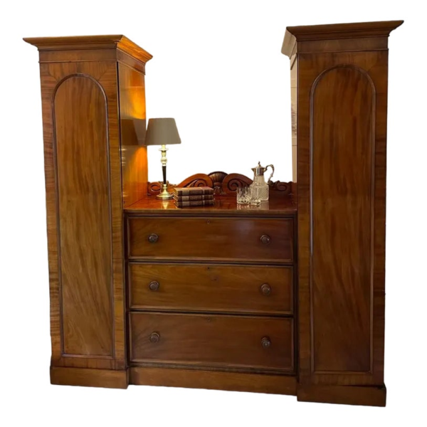 Classic wood armoire with storage drawers