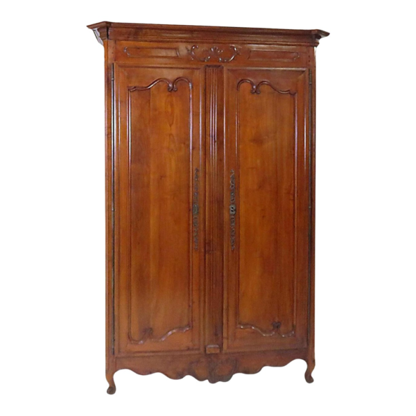Classic brown wood armoire with two doors