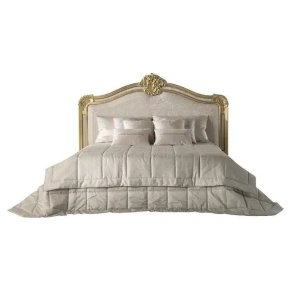 Classic Baroque Bed with Gold Accents