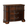 Classic Brown Wood Nightstand with Three Drawers