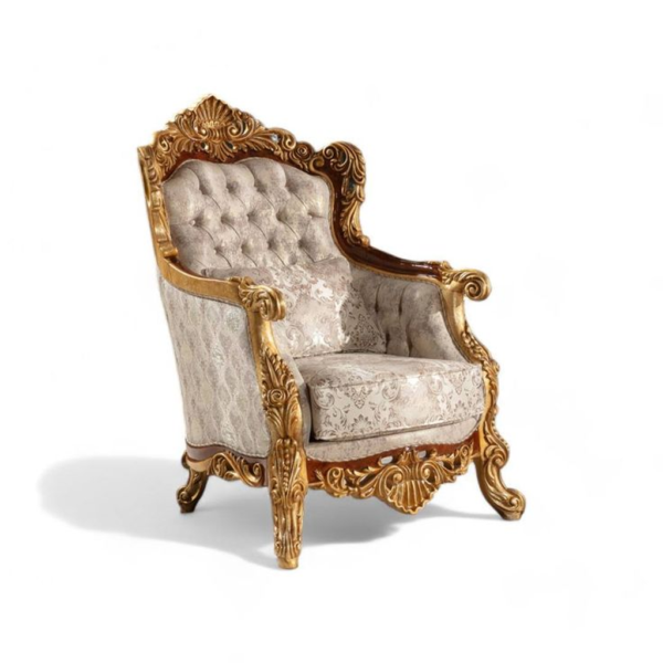 Classic beige carved sofa