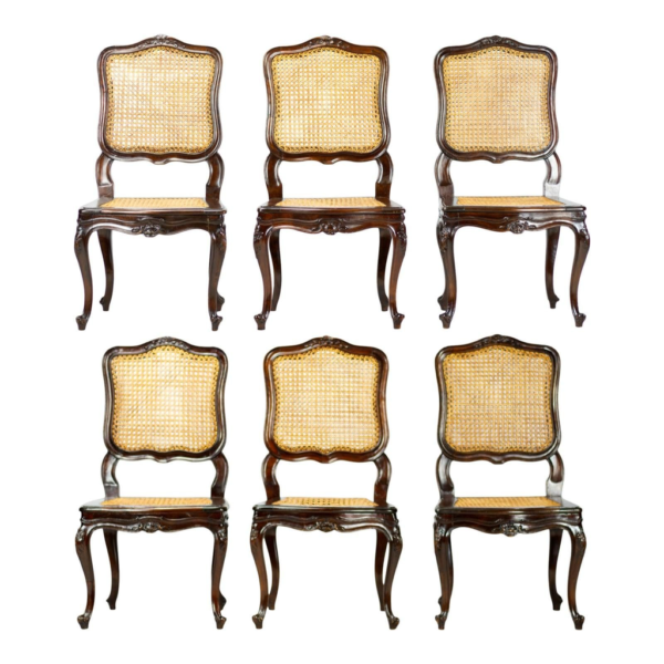 Classic Dining Chair with Woven Cane Seat and Back