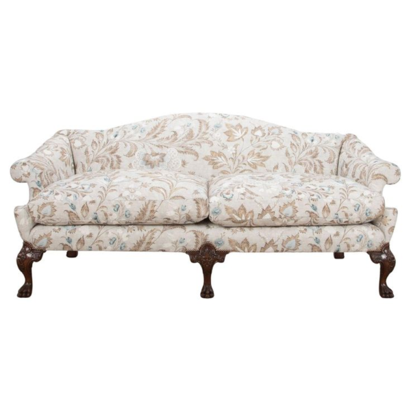 Classic Floral Sofa with Cabriole Legs